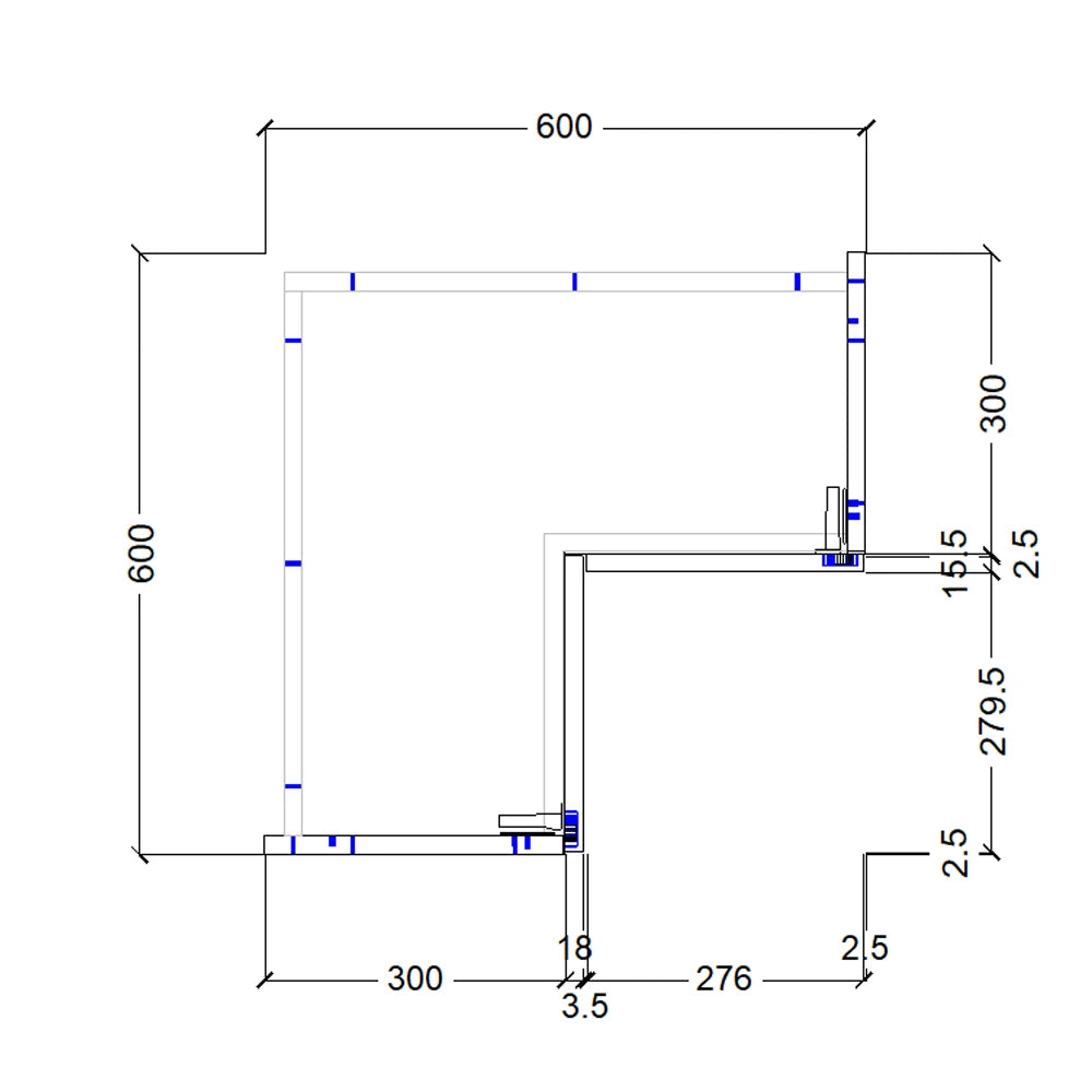 600mm L Corner Wall Cabinet