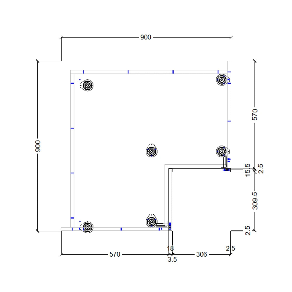 900mm L Corner Base Cabinet