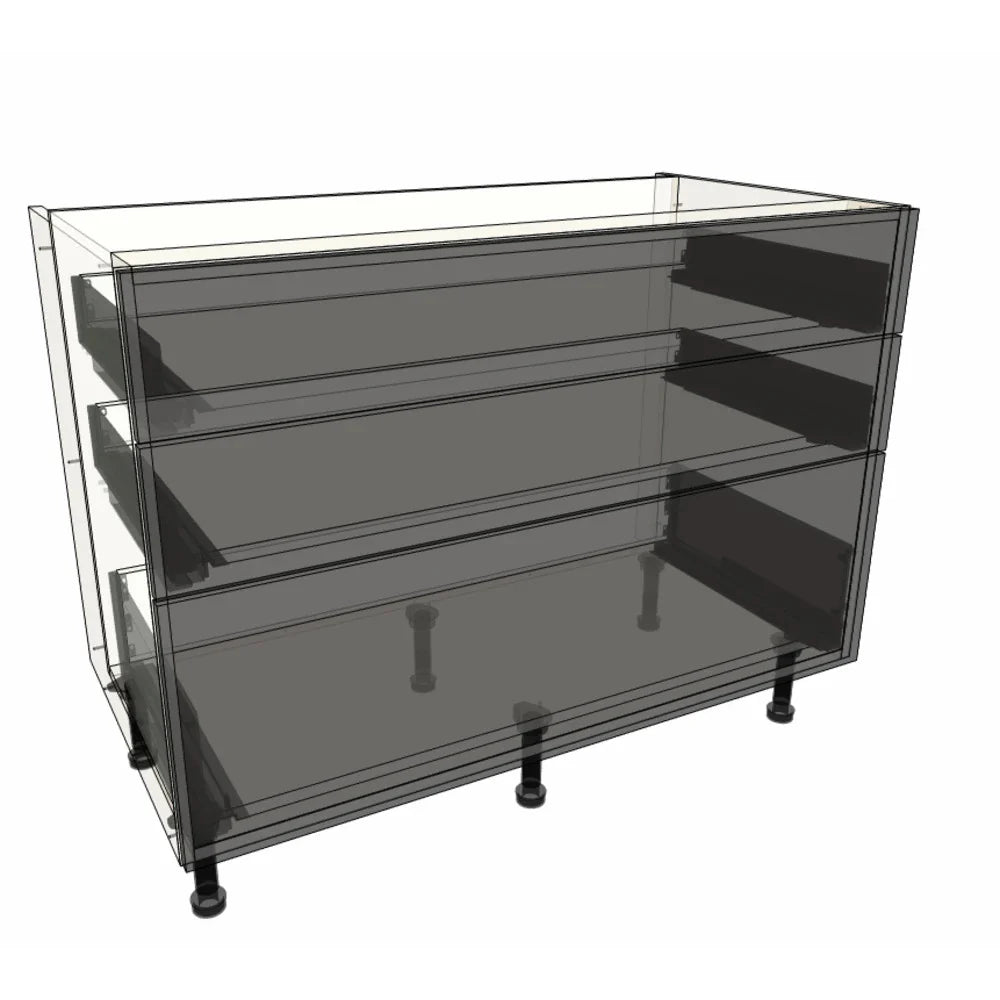 1100mm 3 Drawer Base Cabinet