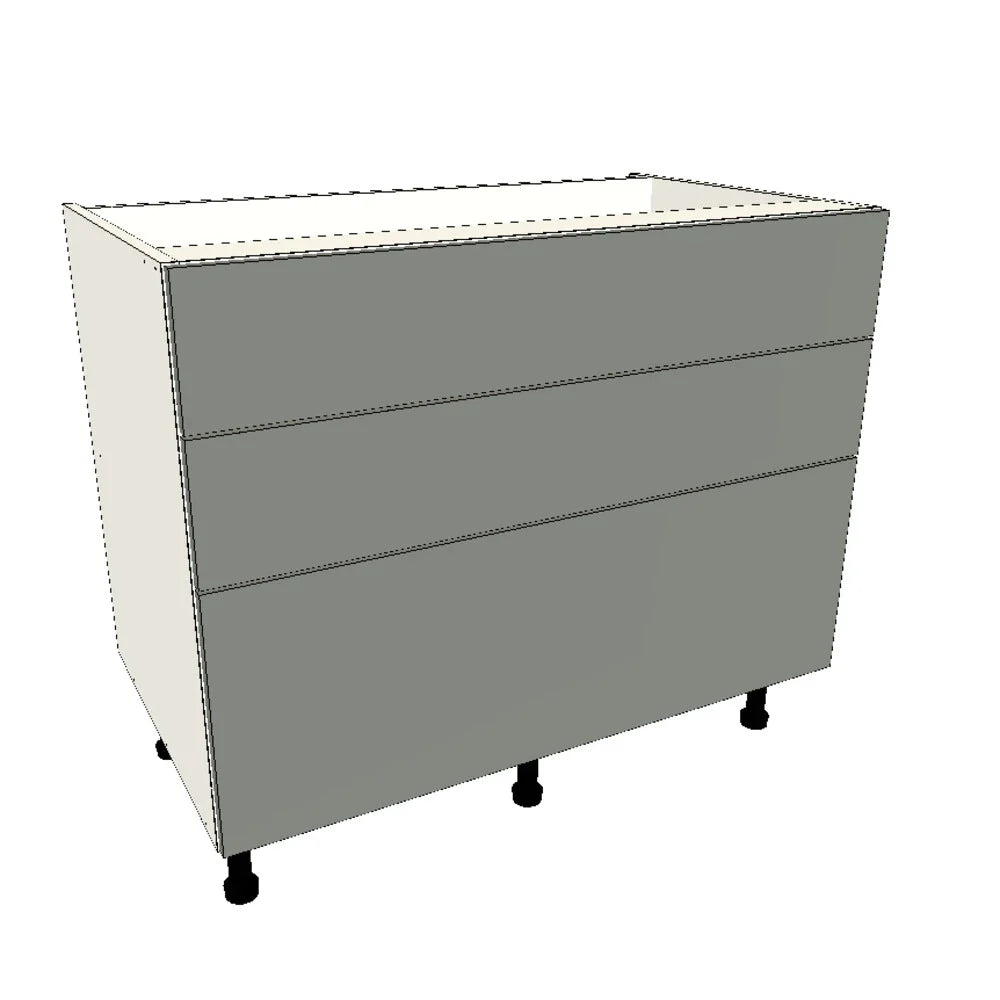 1000mm 3 Drawer Base Cabinet