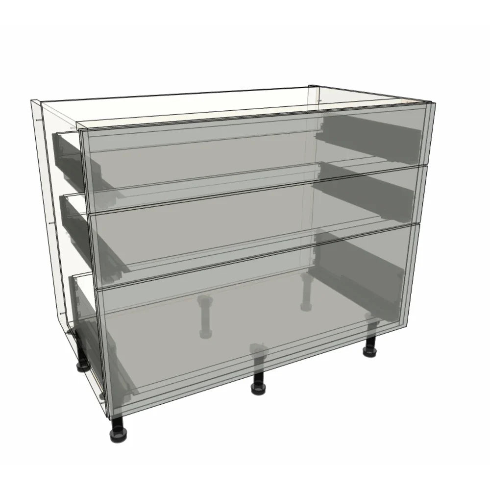 1000mm 3 Drawer Base Cabinet
