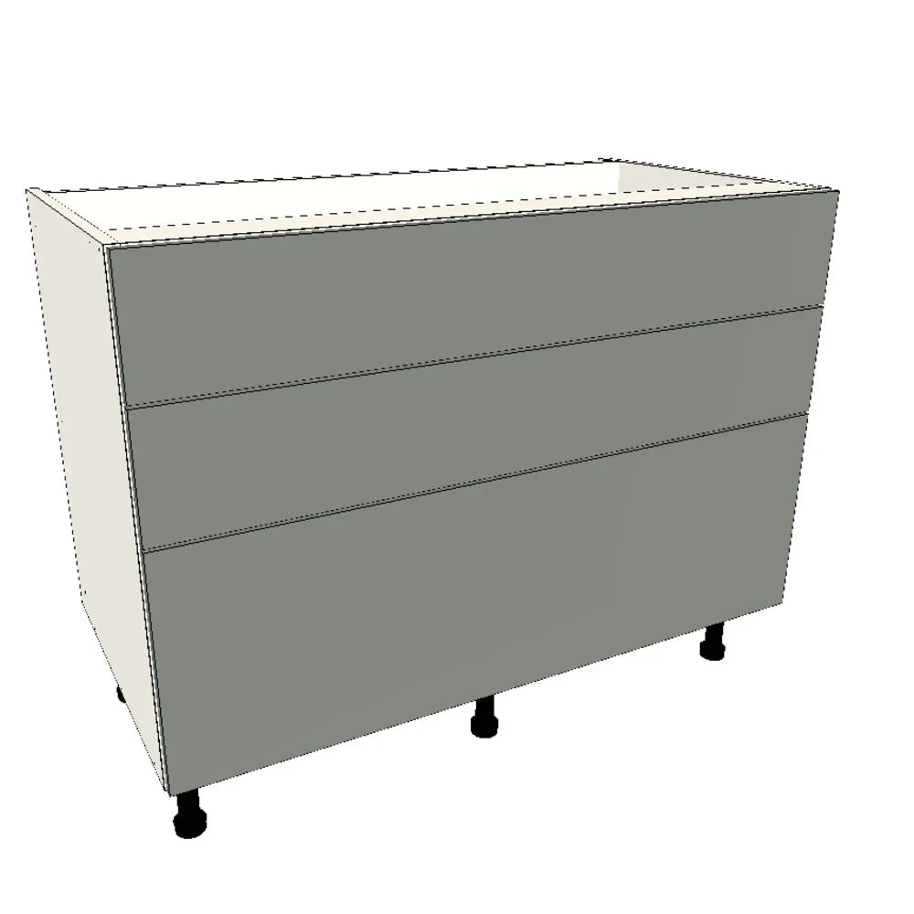 1100mm 3 Drawer Base Cabinet