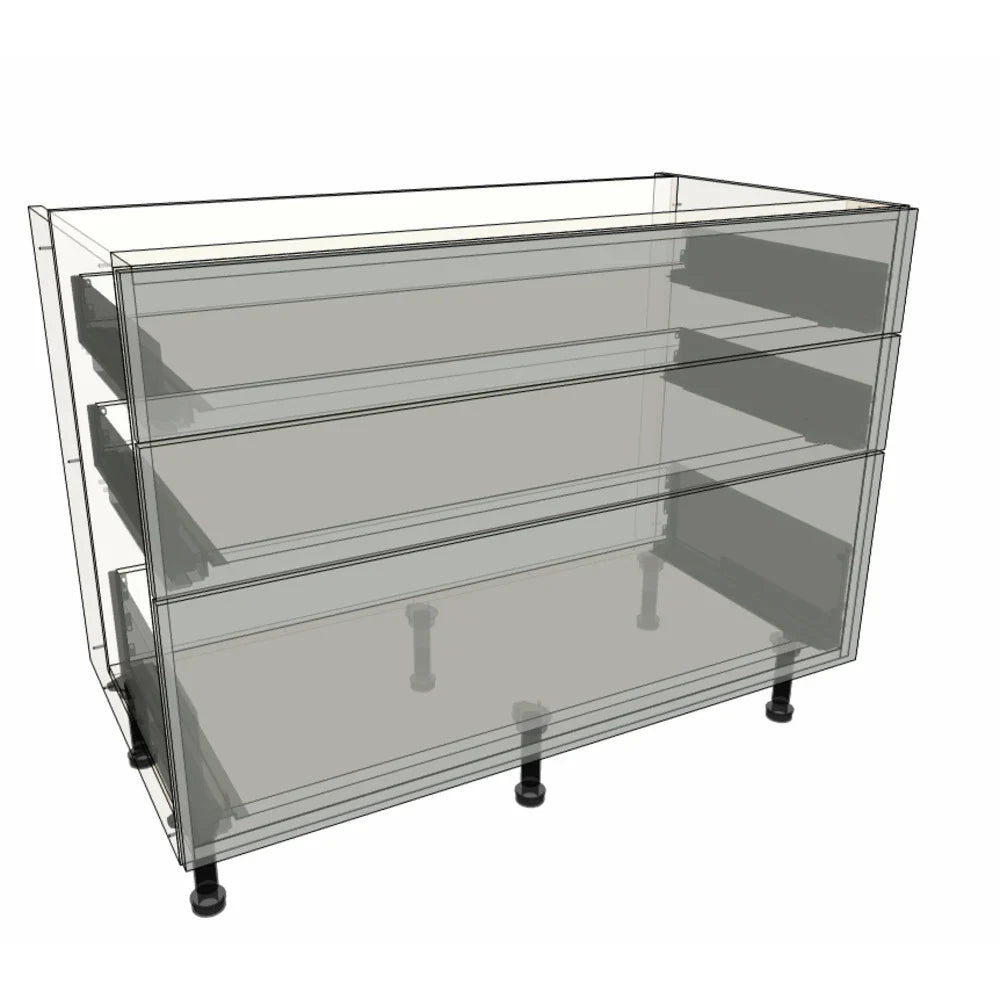1100mm 3 Drawer Base Cabinet