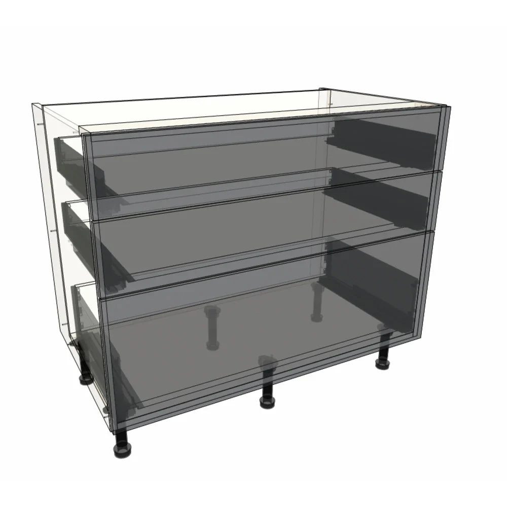 1000mm 3 Drawer Base Cabinet