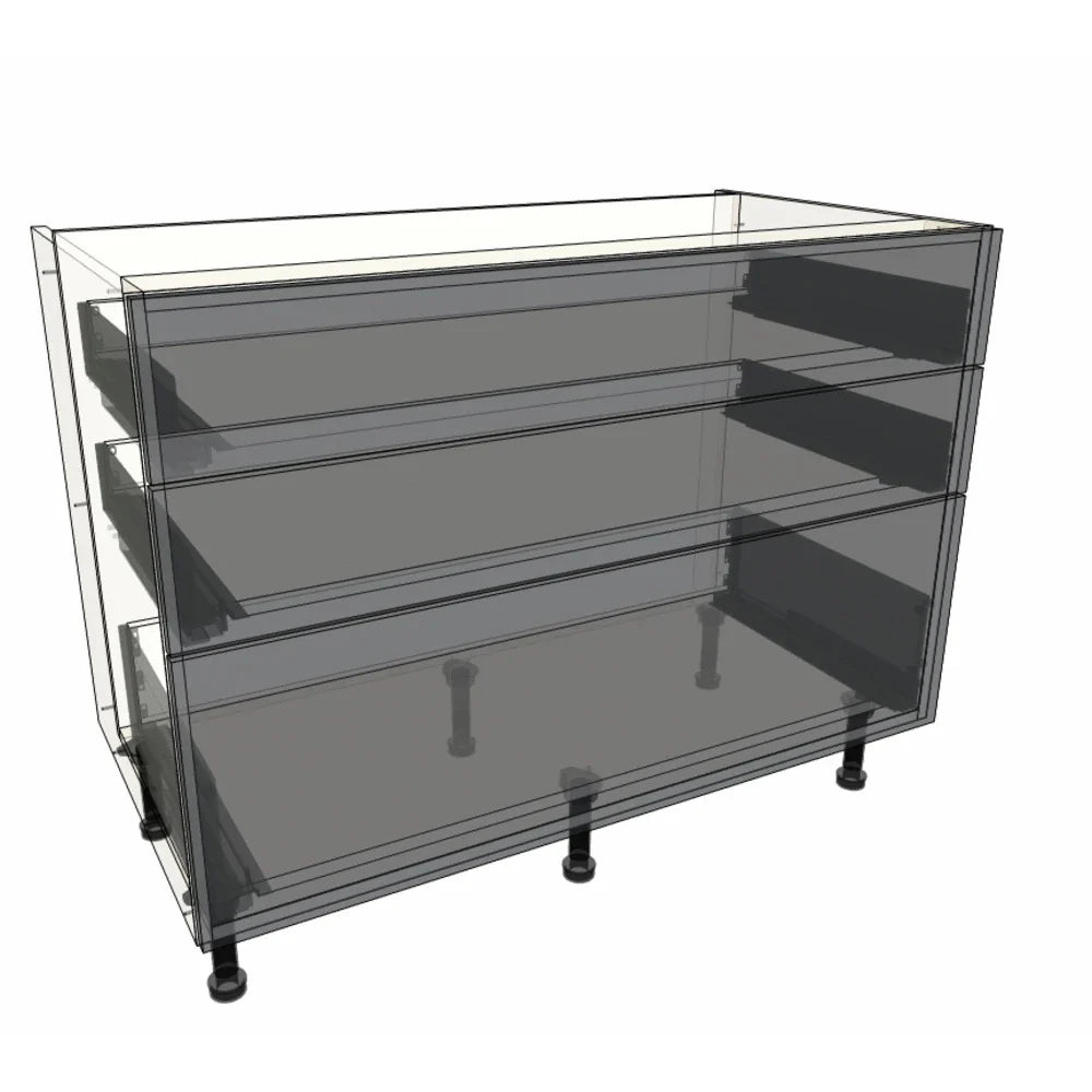 1100mm 3 Drawer Base Cabinet