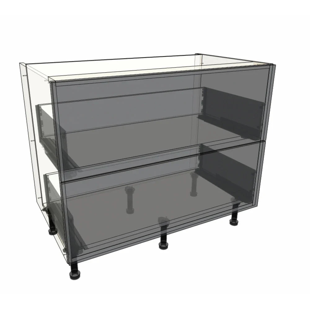 1000mm 2 Drawer Base Cabinet