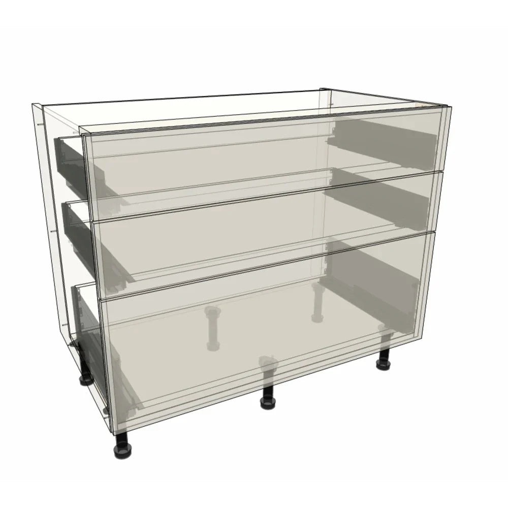 1000mm 3 Drawer Base Cabinet
