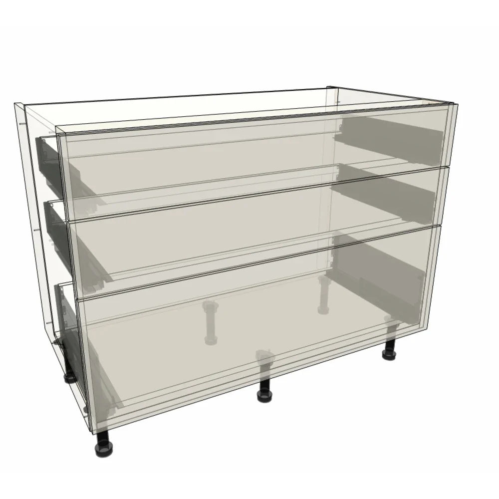 1100mm 3 Drawer Base Cabinet