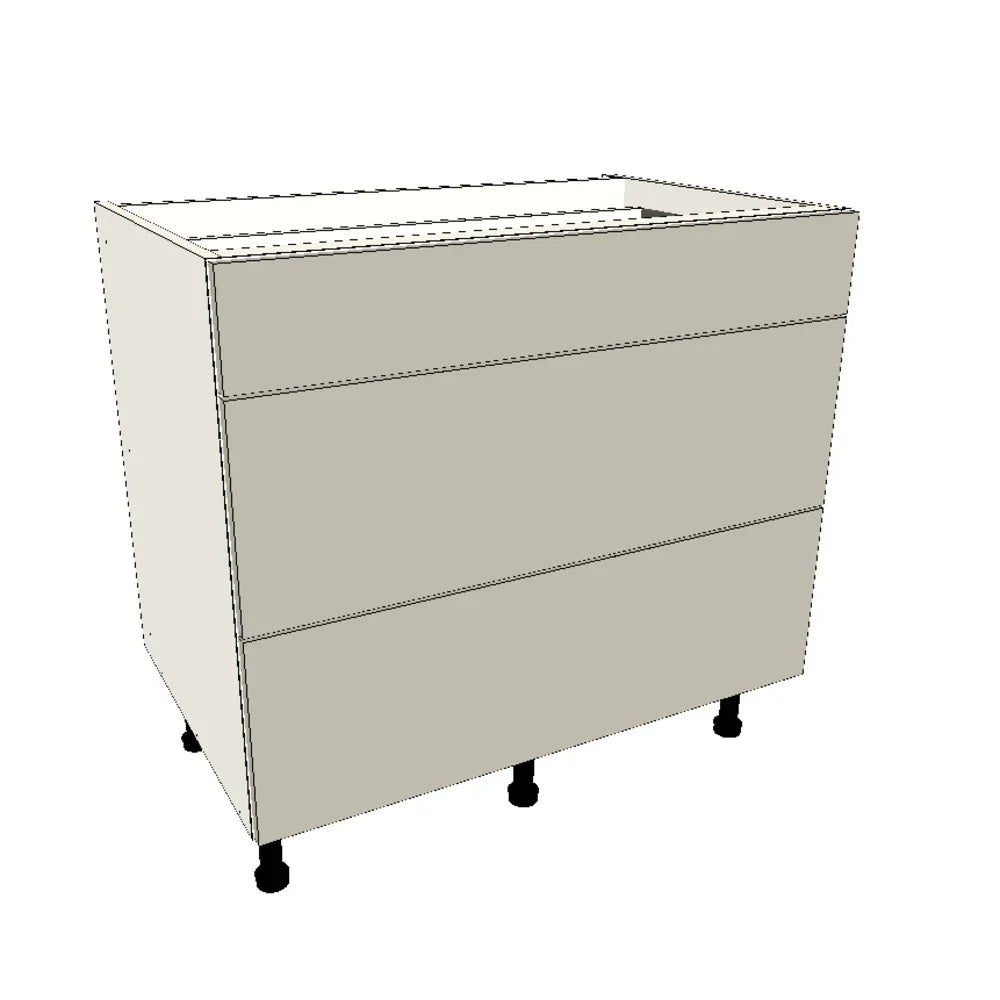 900mm 3 Drawer Hob Base Cabinet (2x Draw 283mm x 595mm) & 1x Draw (145mm x 595mm)
