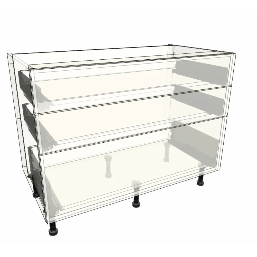 1100mm 3 Drawer Base Cabinet