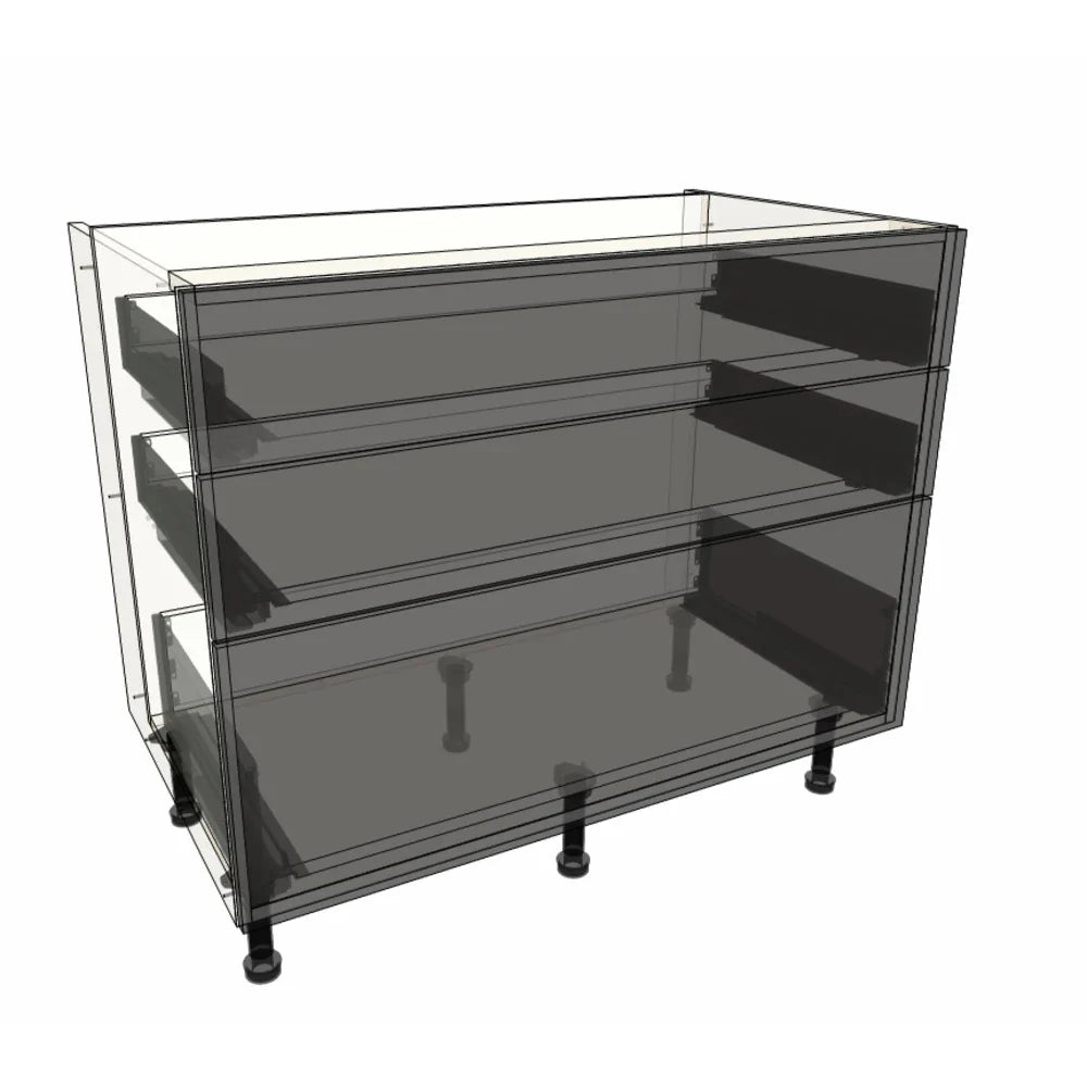 1000mm 3 Drawer Base Cabinet