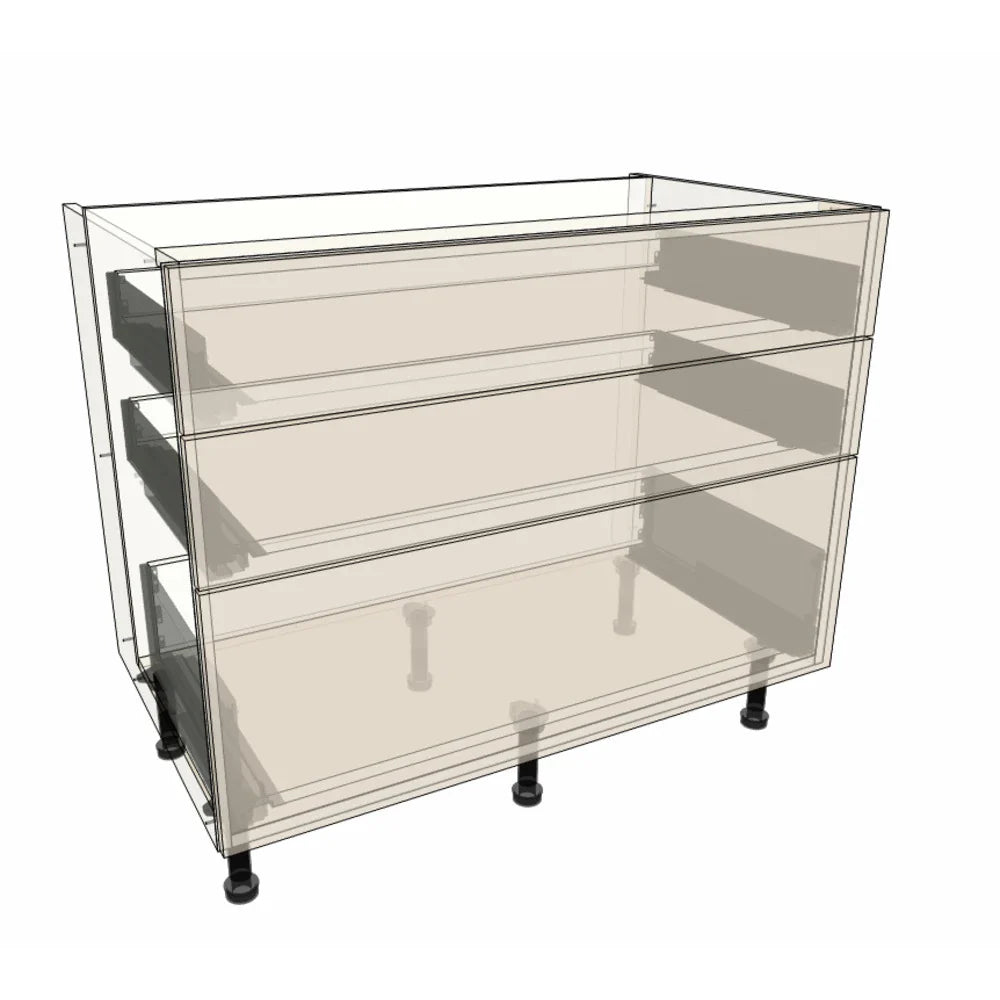 1000mm 3 Drawer Base Cabinet