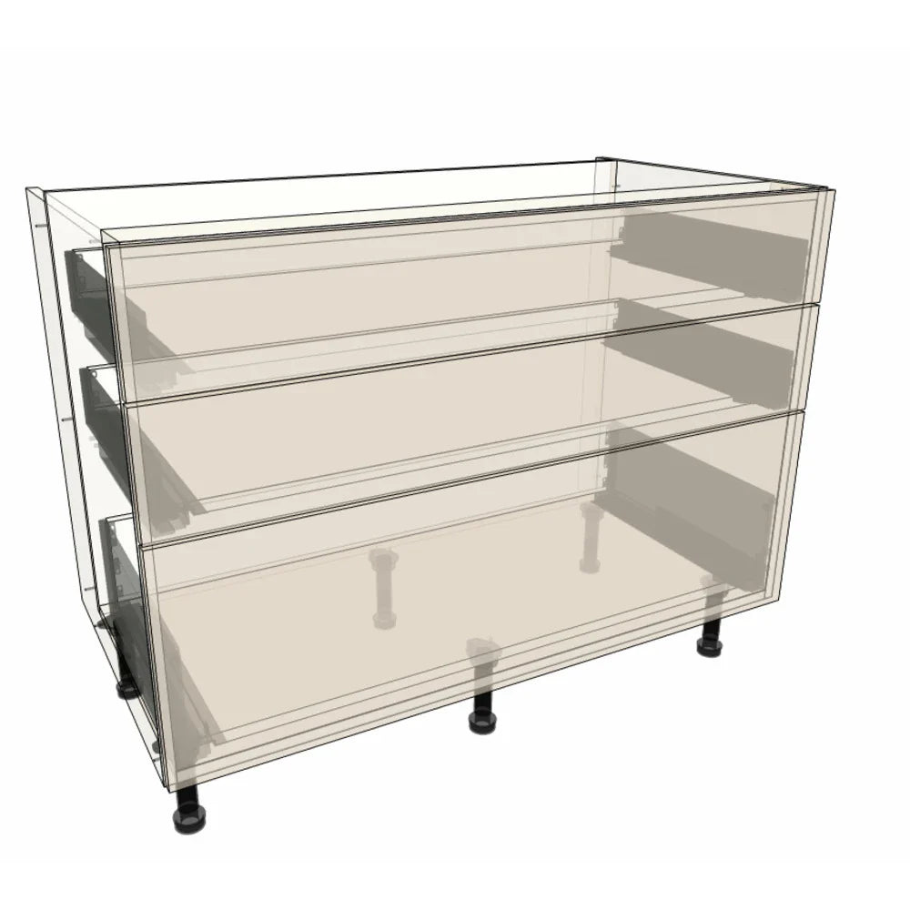 1100mm 3 Drawer Base Cabinet