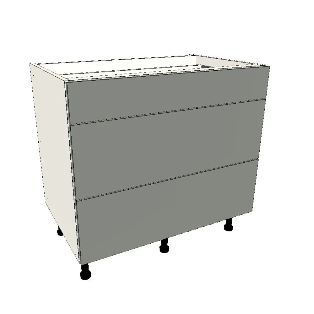900mm 3 Drawer Hob Base Cabinet (2x Draw 283mm x 595mm) & 1x Draw (145mm x 595mm)