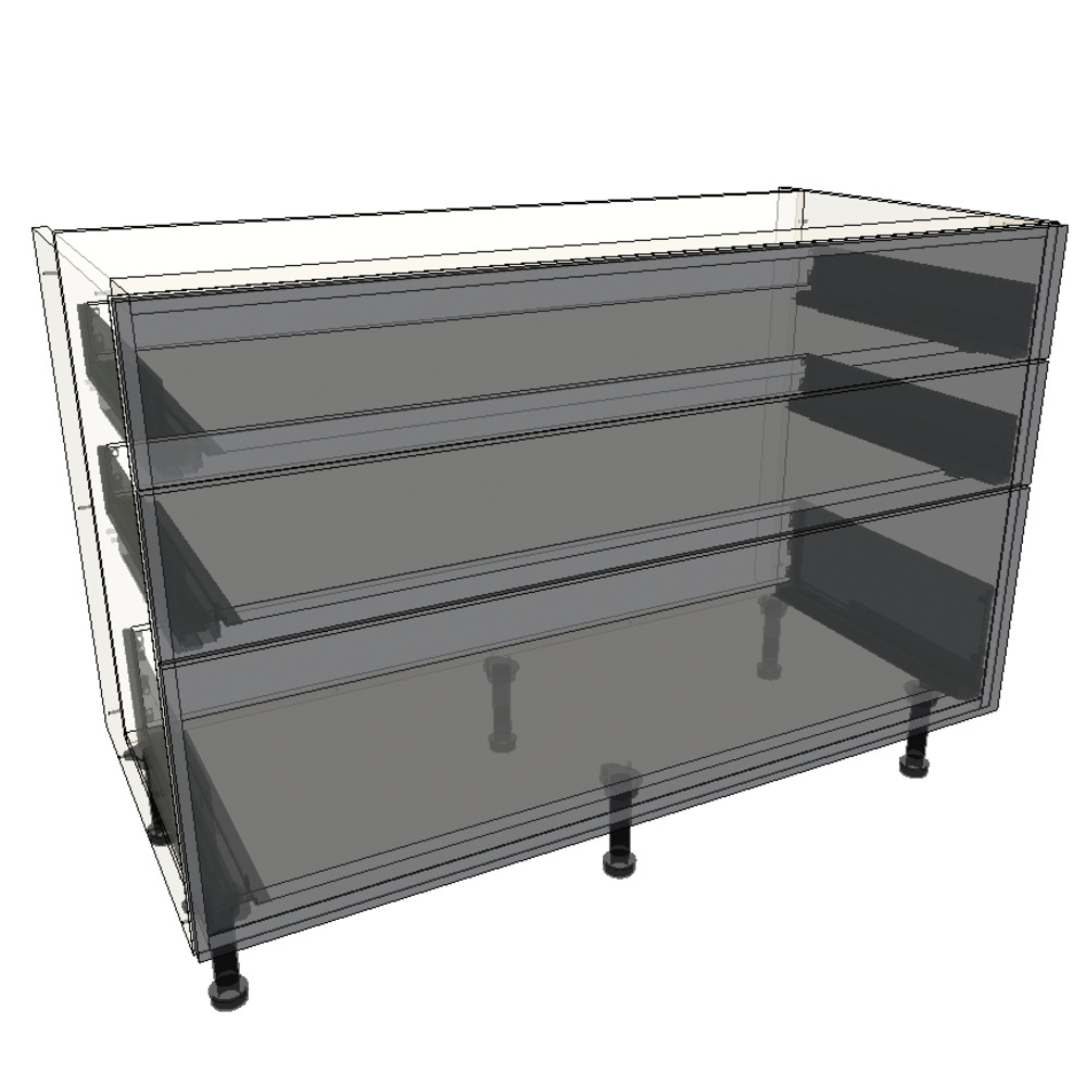 1200mm 3 Drawer Base Cabinet