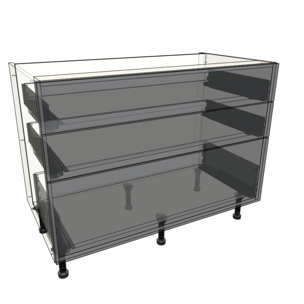 1100mm 3 Drawer Base Cabinet