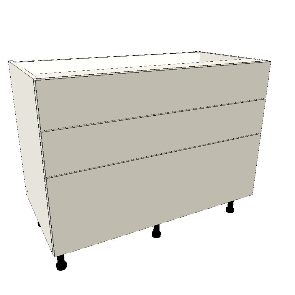 1100mm 3 Drawer Base Cabinet