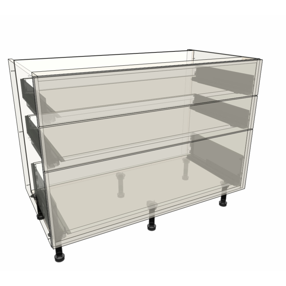 1100mm 3 Drawer Base Cabinet