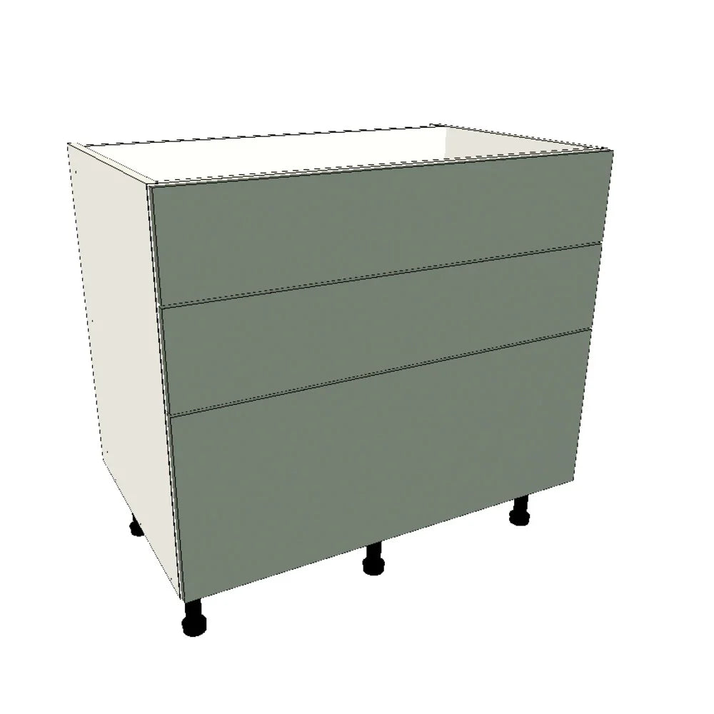 1000mm 3 Drawer Base Cabinet