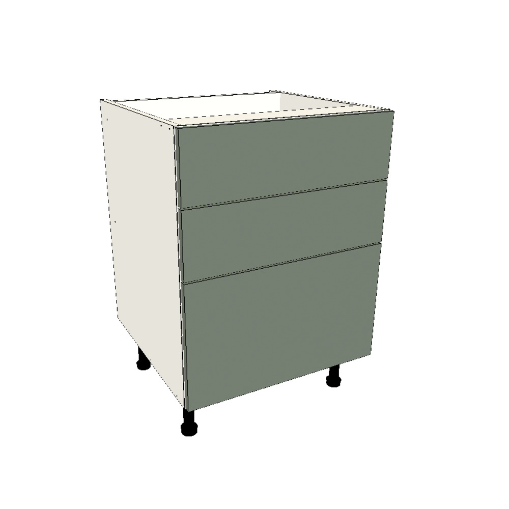 600mm 3 Drawer Base Cabinet