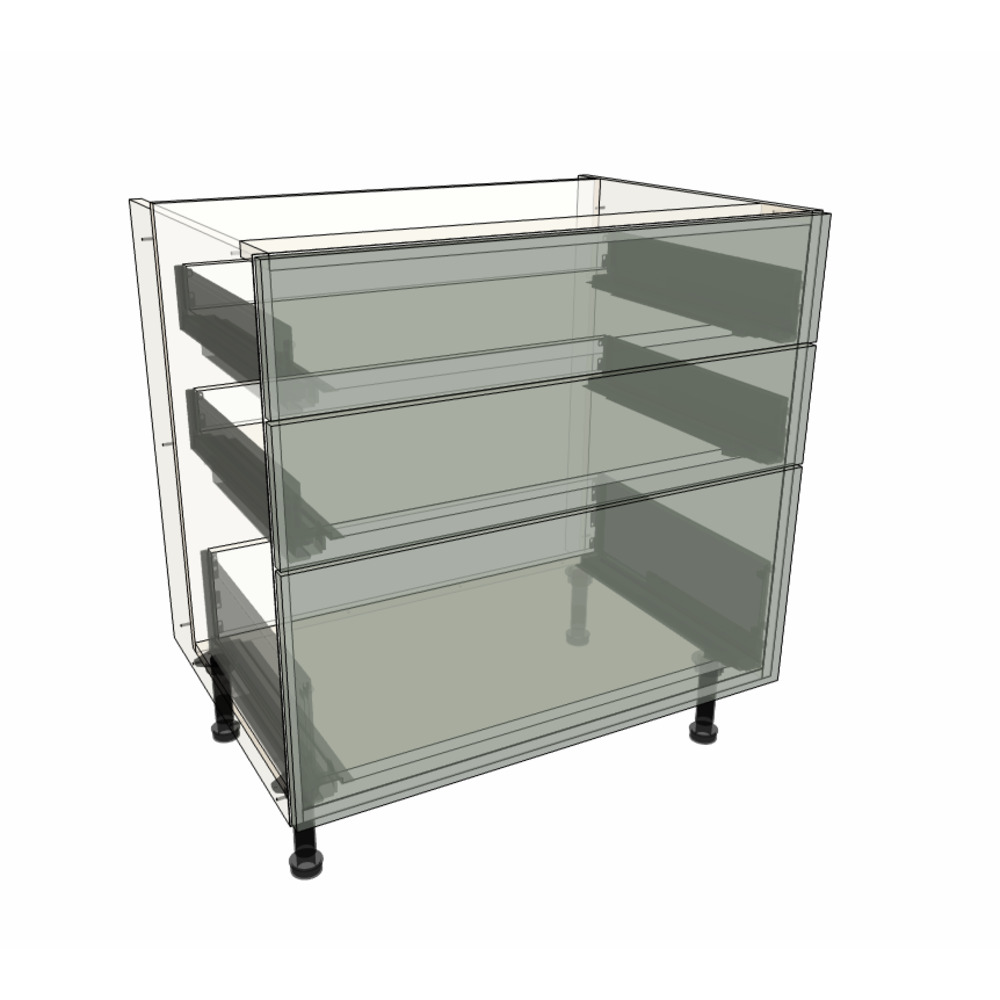 800mm 3 Drawer Base Cabinet